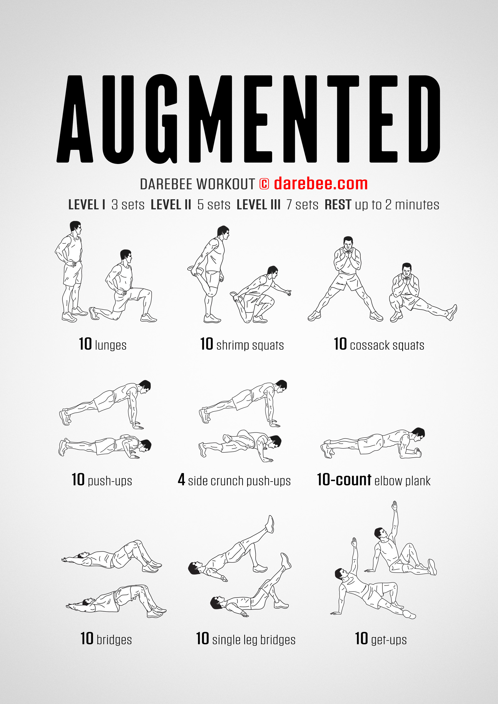 Structured workout warm-up and main block sequence